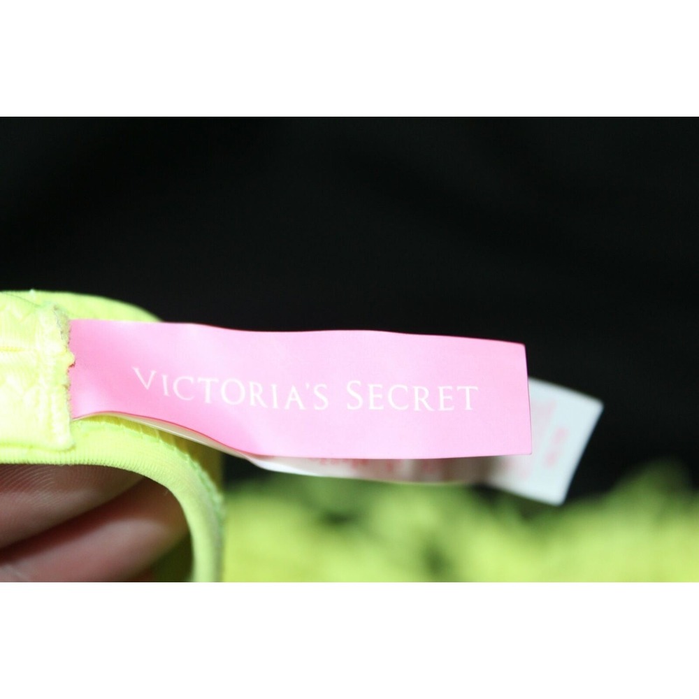 ✨2/$20Victoria's Secret Fringe Halter Bikini Swim Top Neon Yellow Size Medium - Picture 5 of 7